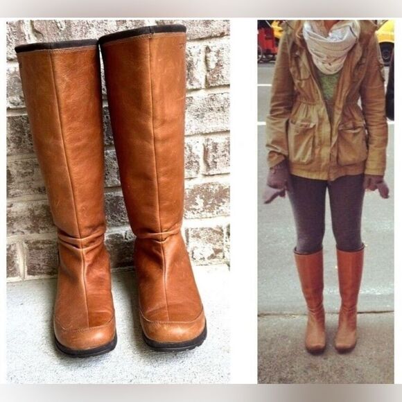 Teva Afton Leather Tall Boots Brown Size 6 - Picture 1 of 17